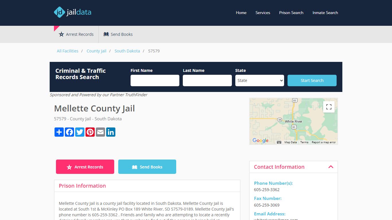 Mellette County Jail Inmate Search and Prisoner Info - South Dakota, SD