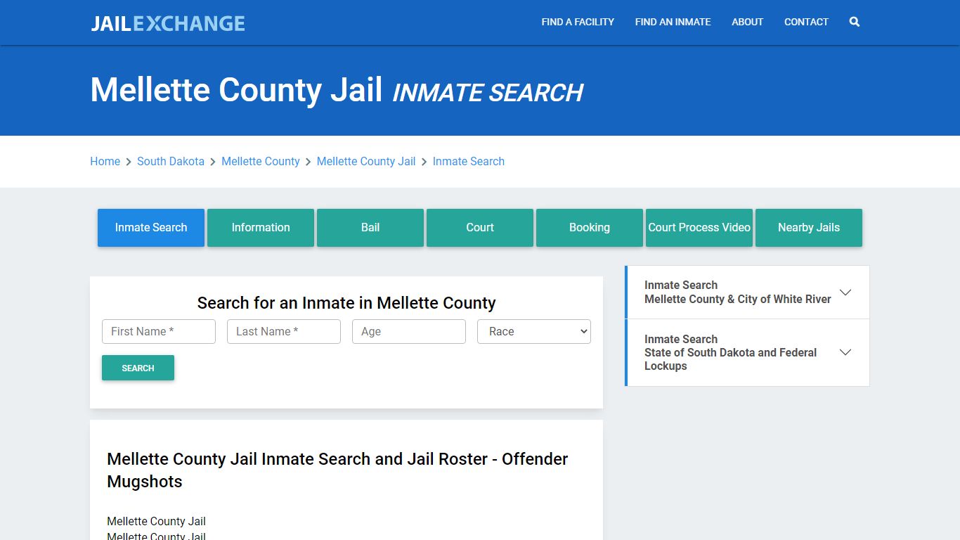 Mellette County Jail, SD Inmate Search: Roster & Mugshots