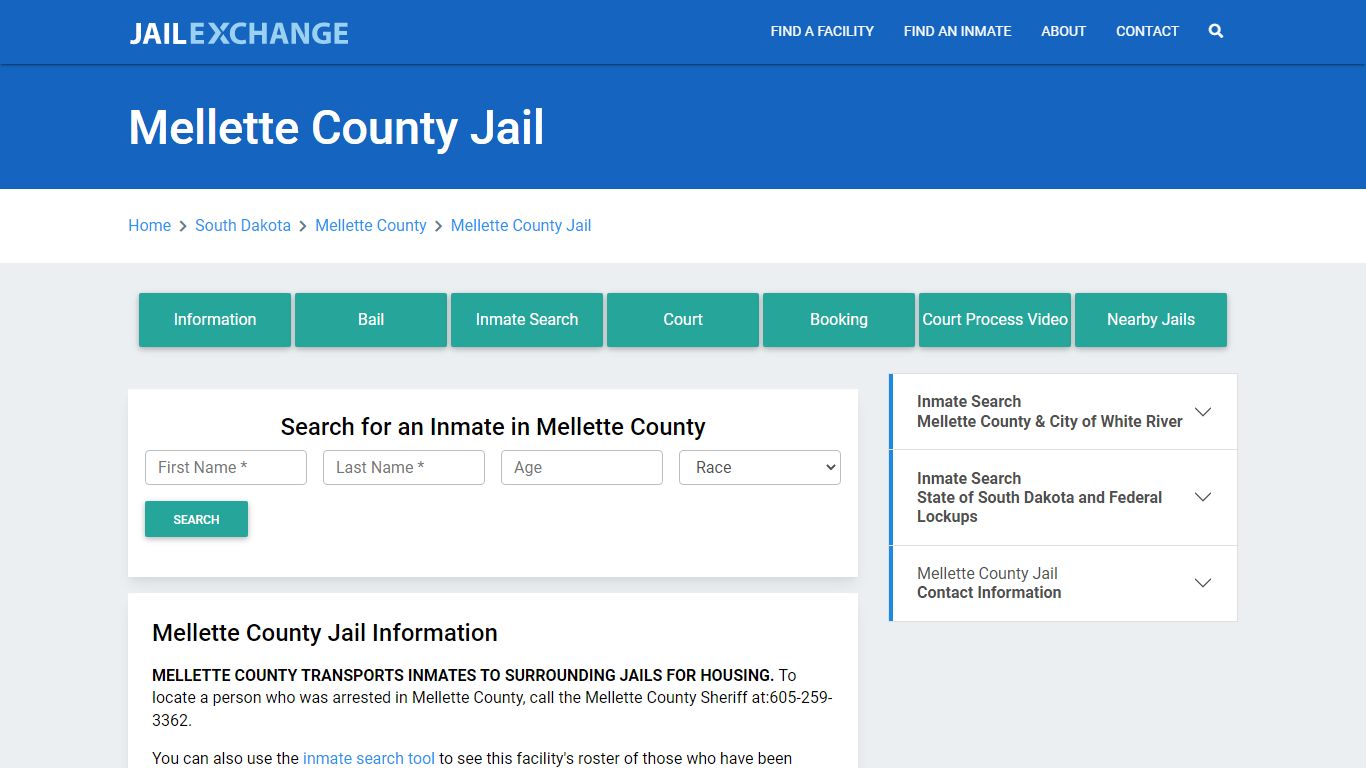 Mellette County Jail Roster Lookup, SD, Inmate Search